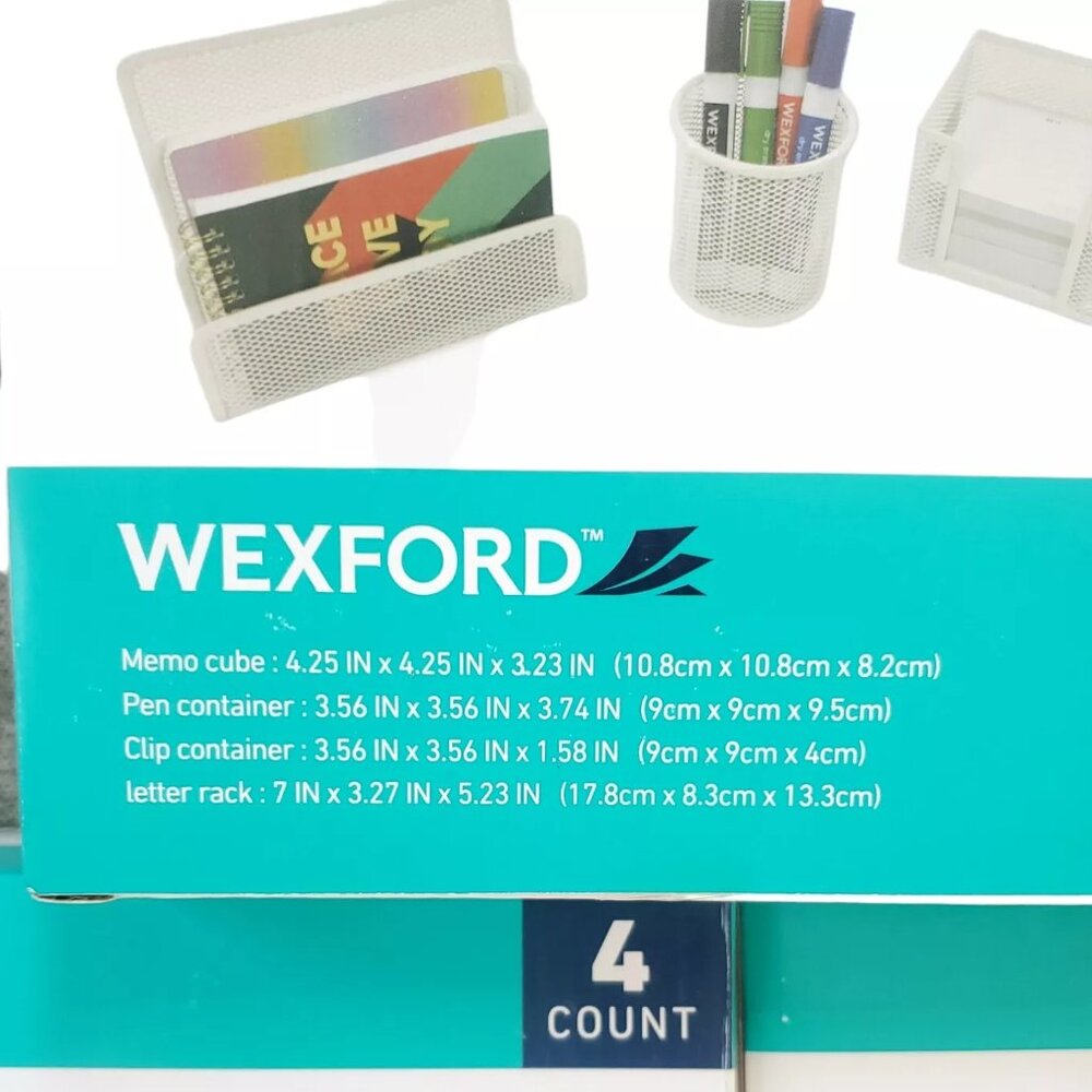 Wexford Desk Organizer Set 4 Count for Office, School, or Home NEW